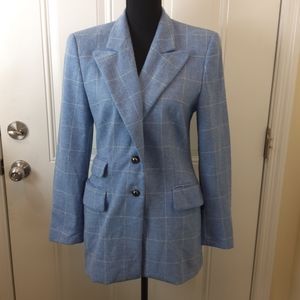 Escada blue pure new wool button front Blazer